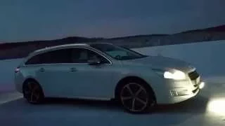 Peugeot 508 gt. Led bar . Winter night