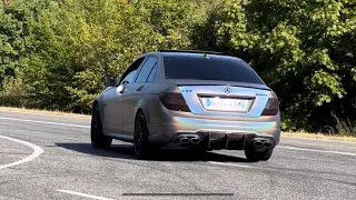 Crazy C63 AMG GMK Cars Leaving Tankstelle 28/08/2022 Nürburgring - Sound, Acceleration, Drift