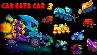 Car Eats Car 3 ПРИШЕЛЕЦ и ВСЕ БОССЫ: Магмазавр Снжкомет Снегоуборщик Жестянка Подлодка Черепаха