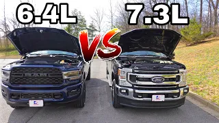 2022 RAM 2500 6.4L VS Ford F250 7.3L MPG And Acceleration Test! Is The 7.3L Gas Really Better???