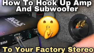 How to: Add Aftermarket Subwoofer and Amp to Factory Stereo Audi or Any Car.