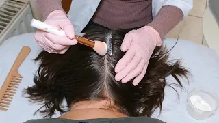 ASMR Scalp Check with BAD Results and TREATMENT (Real Person)