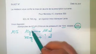 Calcul PM Medicament dosé à 10%