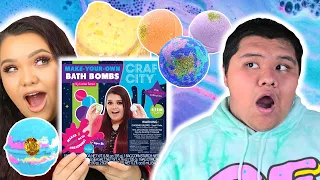 TESTING KARINA GARCIAS DIY BATH BOMB KIT! MAKING COOL BATH BOMBS WITH KARINA GARCIAS KIT (slime 👸)