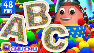 Learn Alphabets with Surprise Eggs Ball Pit Show + More Funzone Songs for Kids - ChuChu TV