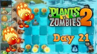 Plants vs Zombies 2 | Frostbite Caves Day 21 | Walkthrough