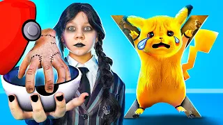 Wednesday vs Pokemon! Addams Thing is Missing! The Thing is Training to Become a Pokémon!