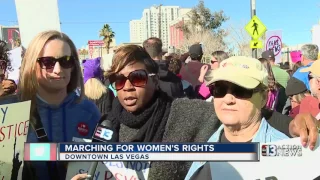 Marching for women's rights in Downtown Las Vegas