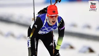 Denise Herrmann of Germany wins the women's 15km biathlon