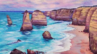 Australian Coastline Seascape Acrylic Painting LIVE Tutorial
