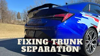 2022+ Hyundai Elantra N Fixing Trunk Separation Spoiler Removal Installation Repair