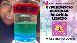 Experimento densidad líquidos. Arcoiris en un vaso