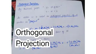Orthogonal projection ||  Linear algebra || Urdu/Hindi