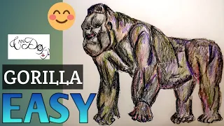 How To Draw A Mountain Gorilla Step By Step For Beginners | Easy Gorilla Drawing Tutorial