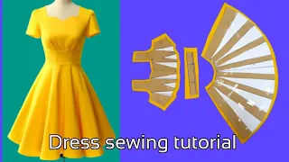 151 - Hướng dẫn cắt may Đầm xếp ly dáng xoè đổ sóng đẹp Le fashion |how to sew dress |