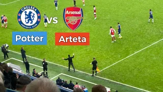 Chelsea vs Arsenal last minute Potter and Arteta bench cam