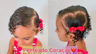 Penteado infantil de coração ❤️😍