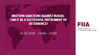 Western sanctions against Russia: Can it be a successful instrument of deterrence?