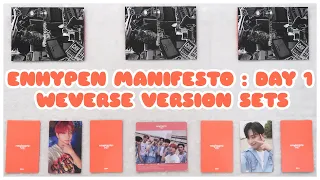 ✨unboxing enhypen manifesto day 1 weverse version qr code digital download albums + photocards 엔하이픈