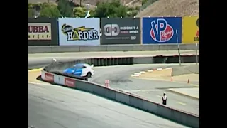 Romain Grosjean crashing Honda Civic Type-R pace-car into wall on Laguna Seca