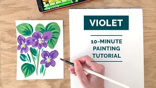 Violet Flower - 10-Minute Acrylic Painting Tutorial