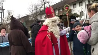 Santa Klaus  is coming to small town of  Regen Germany