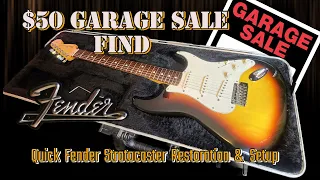 Transforming a $50 Garage Sale Find: Fender Stratocaster | Guitar Cleaning, Setup & Restoration