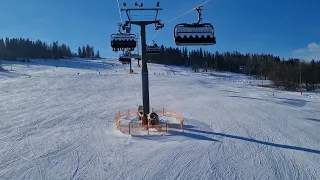 Bukowina Tatrzańska near Zakopane, Poland, Rusiński Wierch ski slope, 01.2022