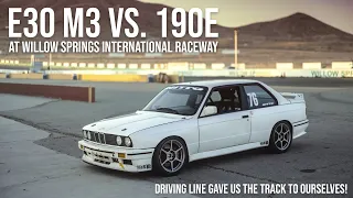 190E Vs. E30 M3 - Racing to a 1:35.00 at Willow Springs (I smashed my $1000 Camera doing it. OUCH!)