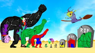 Rescue ALL SUPERHEROES HULK Family & SPIDERMAN vs GIANT JOKER-VENOM : Returning from the Dead SECRET