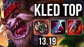 KLED vs YONE (TOP) | 8 solo kills, 11/3/6, 900K mastery, 300+ games | EUW Grandmaster | 13.19