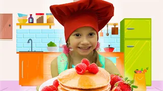 Alena making Pancakes For My Mom / Nursery Song by Chiko TV