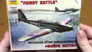 1:144 Zvezda Fairey Battle in box preview