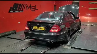 Mercedes E55 custom stage 1 + remap & dyno as & 77mm supercharger pulley & UPD idler pulleys fitted