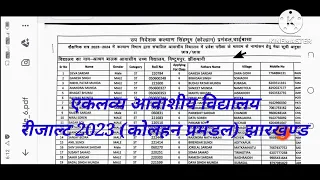 Jharkhand Eklavya residential model school results 6th class (kolhan pramandal) 2023