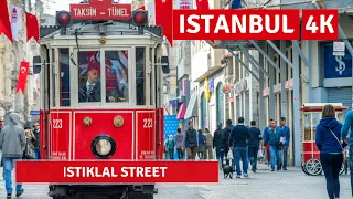 Istanbul 2022 Istiklal Street 18 April Walking Tour|4k UHD 60fps