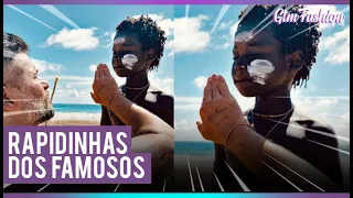 Bruno Gagliasso posta foto com Bless na praia e se declara!