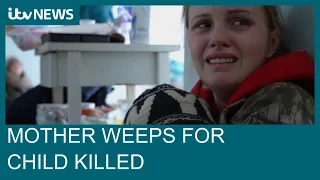 'I don't know where to run to' cries mother as child killed in Russian Mariupol shelling | ITV News