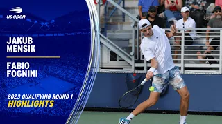 Jakub Mensik vs. Fabio Fognini Highlights | 2023 US Open Qualifying Round 1