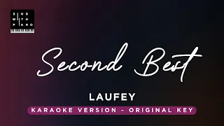 Second best - Laufey (Original Key Karaoke) - Piano Instrumental Cover with Lyrics
