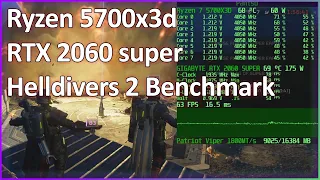 【Ryzen 5700x3d + NVIDIA RTX 2060 super  Helldivers 2 1080p Medium Settings Preset Benchmark】