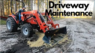 Maintaining Drainage Swales and Crowning our Future Driveways | TYM T474 Tractor Scraper Blade