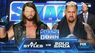 FULL MATCH: Aj Styles vs Solo Sikoa (1/2) | WWE SmackDown 09/01/23