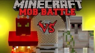 Iron Golem Vs. Fire Demon - Minecraft Mob Battles - Legendary Beasts Mod