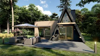 Nowoczesny domek typu Brda bez pozwolenia na budowę. Modern tiny A-frame cabin design.