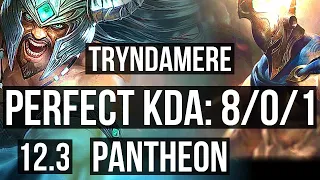 TRYNDAMERE vs PANTHEON (TOP) | 8/0/1, 1.7M mastery, Legendary | KR Diamond | 12.3