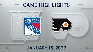 NHL Highlights | Rangers vs. Flyers - Jan 15, 2022