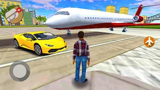 Lamborghini Car and Private Aircraft Driving in Open World Game - Android Gameplay