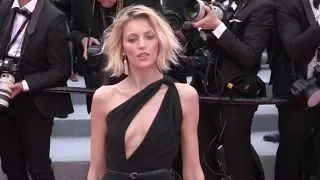 Anja Rubik on the red carpet for A Hidden Life in Cannes
