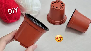 So Cute!! Christmas decoration idea with plastic pot🎄Christmas crafts - DIY Recycling hacks